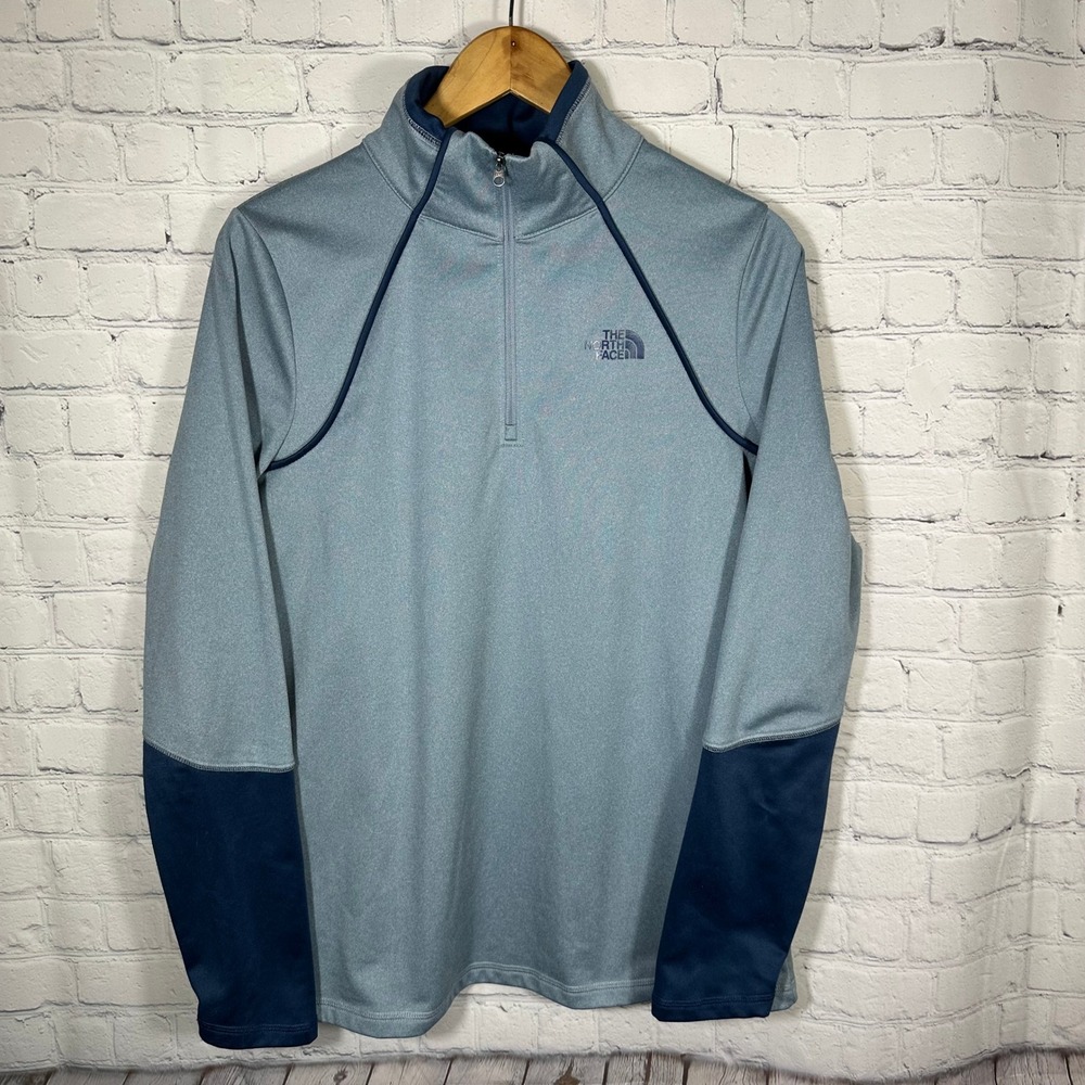 The North Face Womens Quarter Zip‎ Fleece Pullover Blue Large Performance Golf